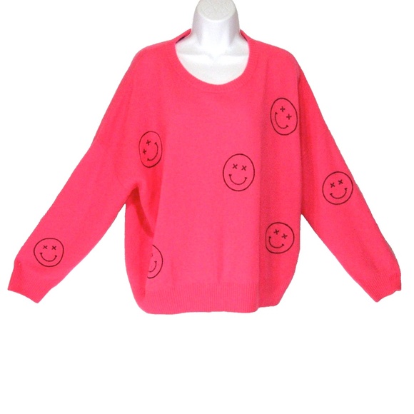 CYNTHIA ROWLEY WOMEN'S PINK 2-PLY CASHMERE FASHION SWEATER L SIZE